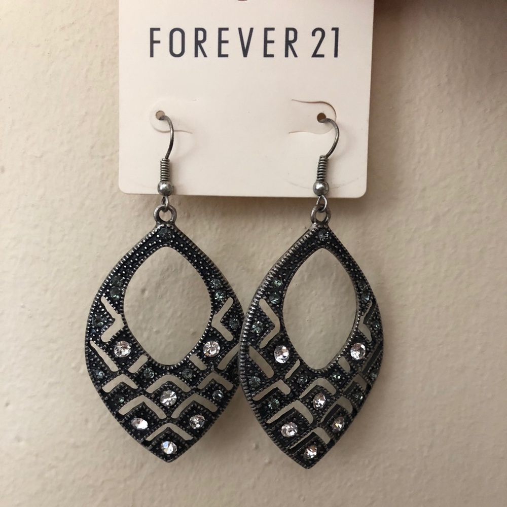 Grey and White jewel earrings